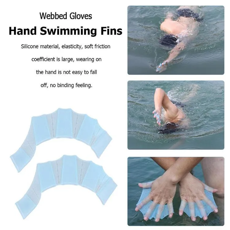 Finger Flexible Silicone Swimming Gloves (Large Size)(Green)