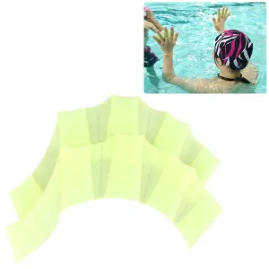 Finger Flexible Silicone Swimming Gloves (Large Size)(Green)