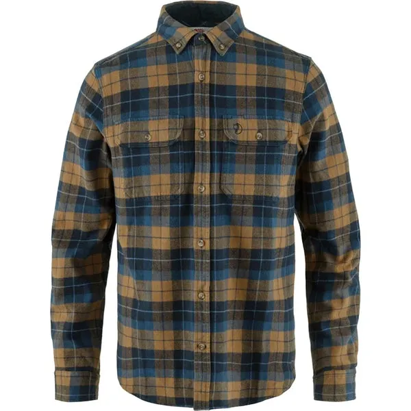 Fjallraven Singi Heavy Flannel Shirt - Dark Navy / Buckwheat Brown