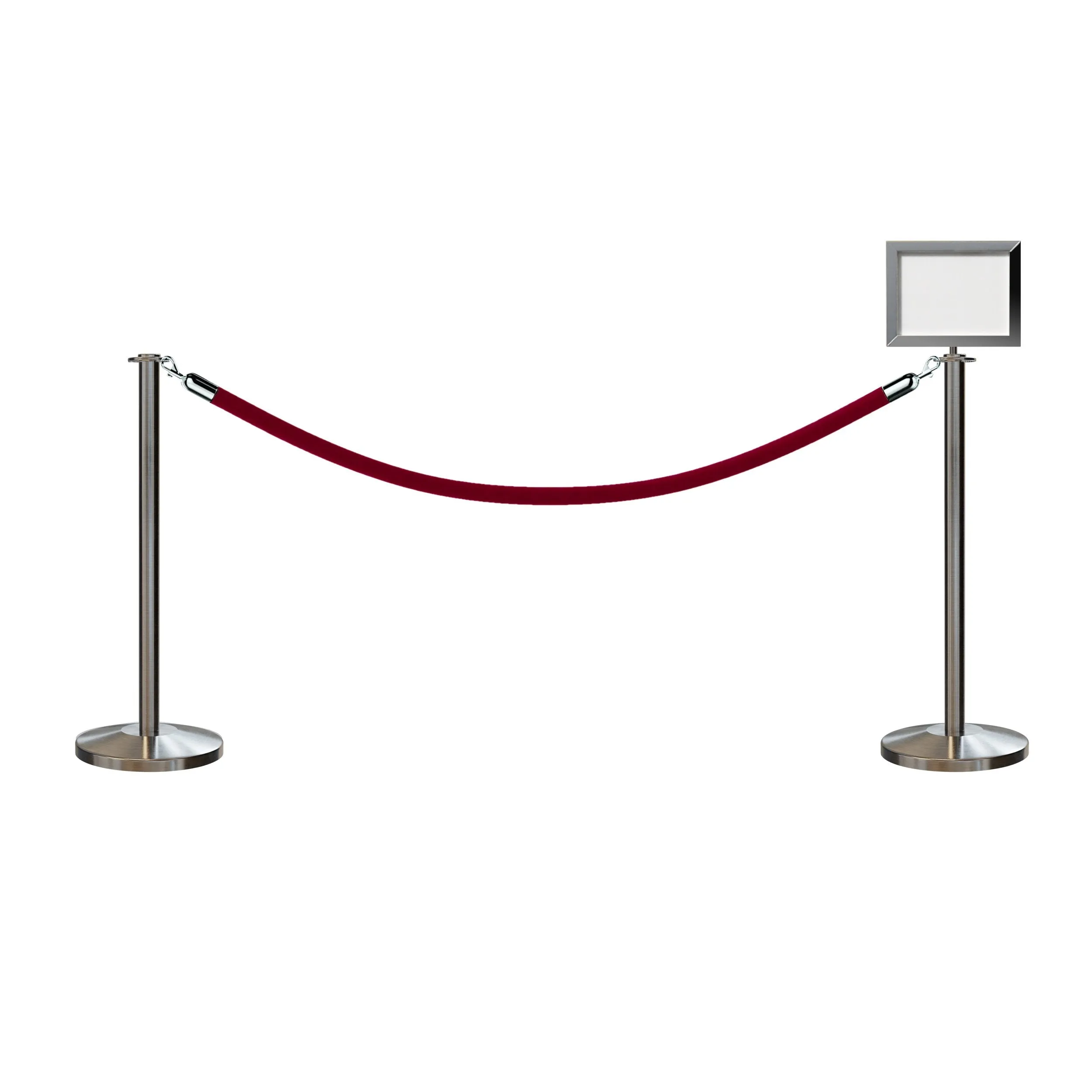 Flat Top Post and Rope Stanchion Kit with Sign Frame - Montour Line