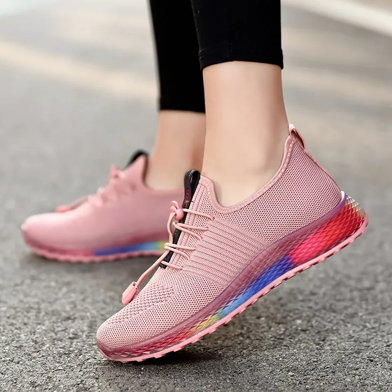 Flying Woven Breathable Lightweight Running Shoes Casual Comfortable Breathable