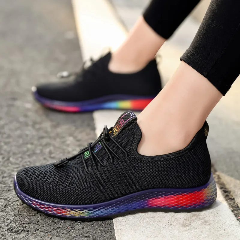 Flying Woven Breathable Lightweight Running Shoes Casual Comfortable Breathable