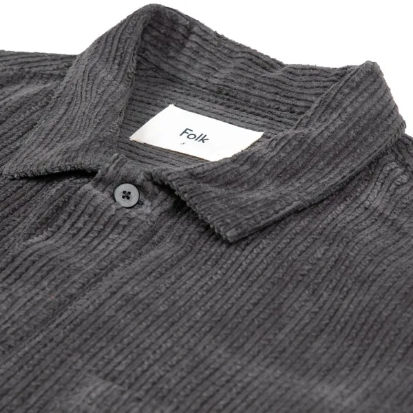 Folk Patch Shirt - Slate Heavy Cord