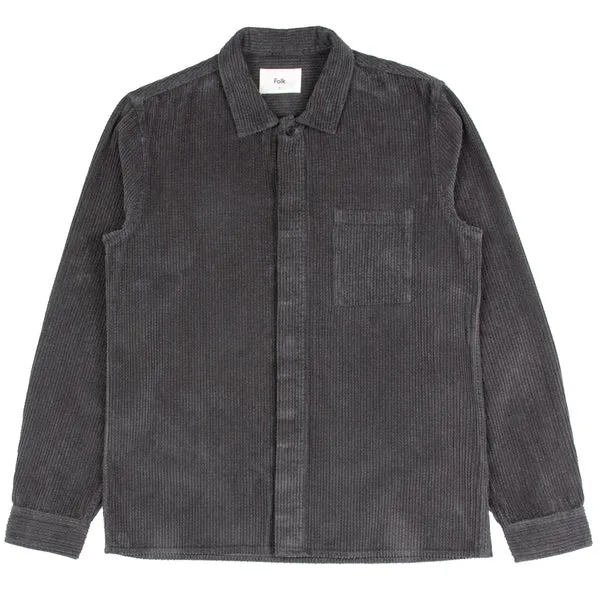 Folk Patch Shirt - Slate Heavy Cord