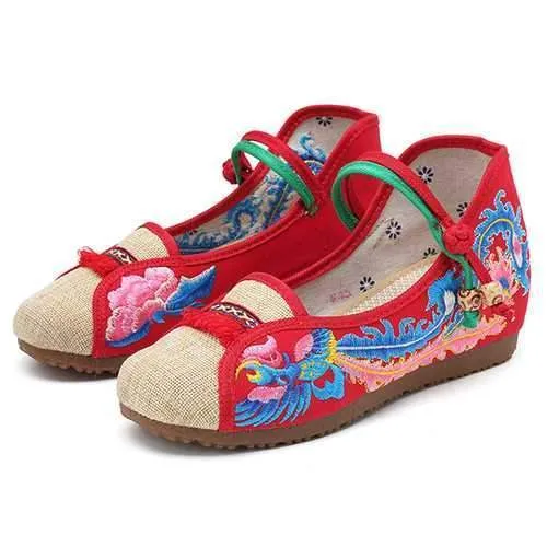 Folkways Embroidered Women Casual Flats Shoes