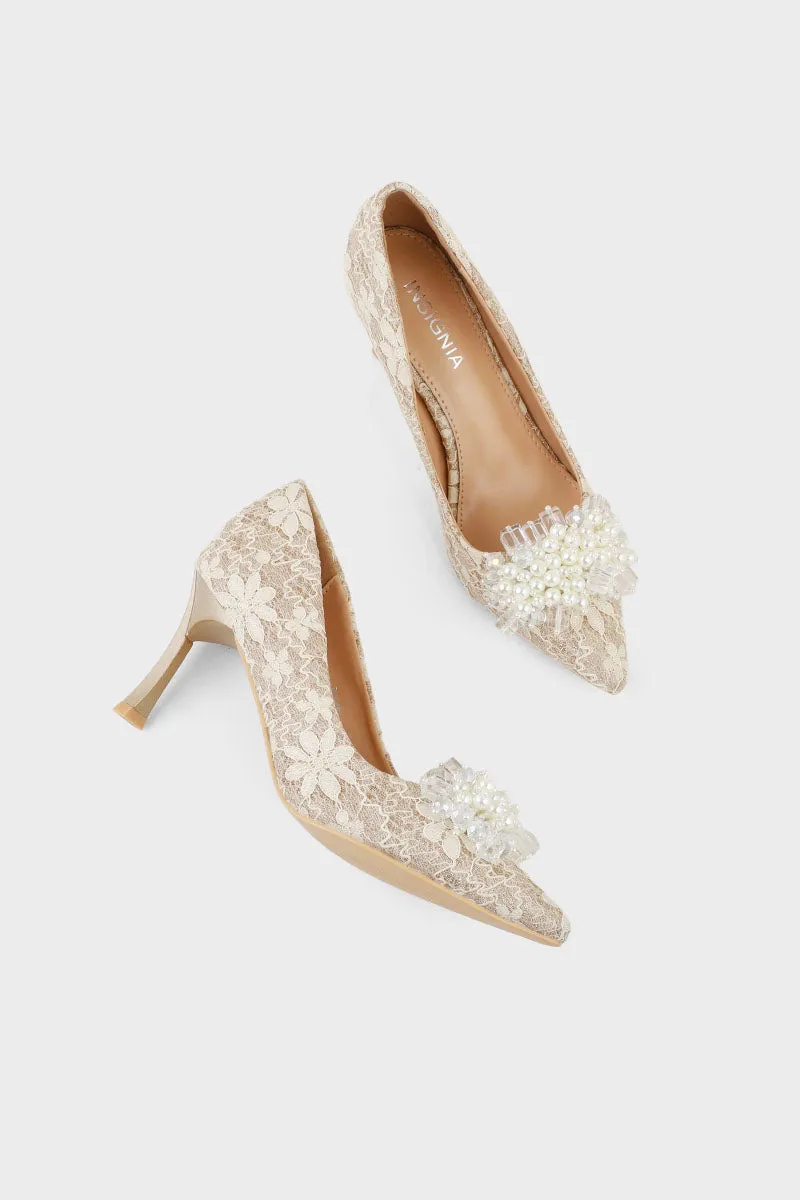 Formal Court Shoes I44464-Champagne