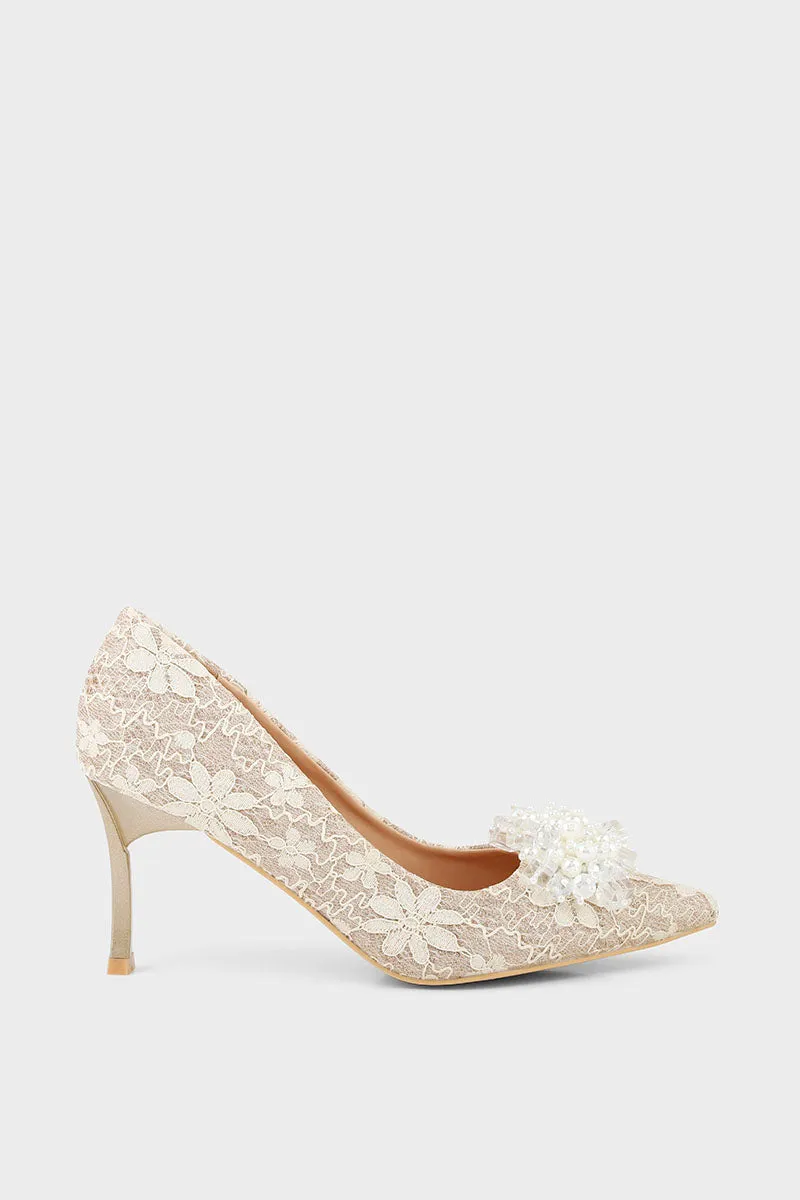 Formal Court Shoes I44464-Champagne