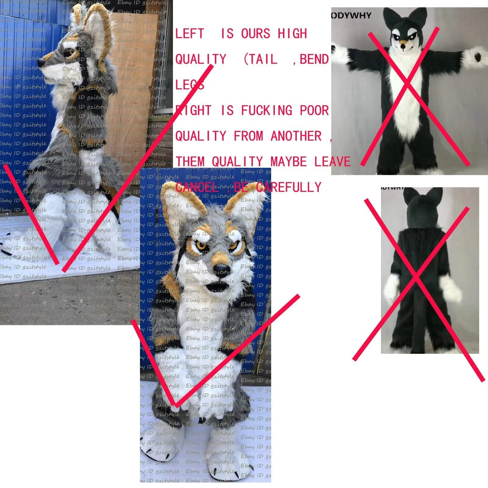 Fursuit Kyuubi Kitsune Gumiho Costumes Child Full Furry Suit Furries Anime Digitigrade Bent Legs