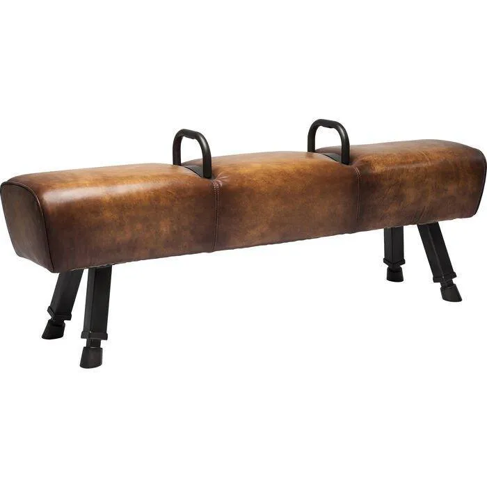 Gabby Gym Brown Leather Bench