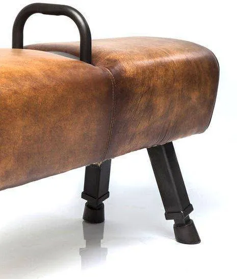 Gabby Gym Brown Leather Bench