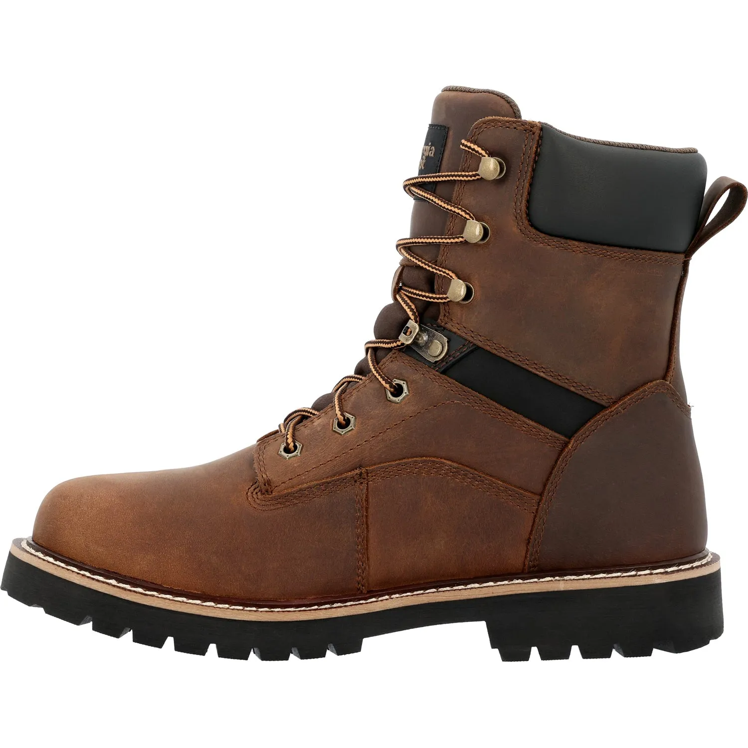 Georgia Mens Core 37 Waterproof Brown Leather 8in Work Boots