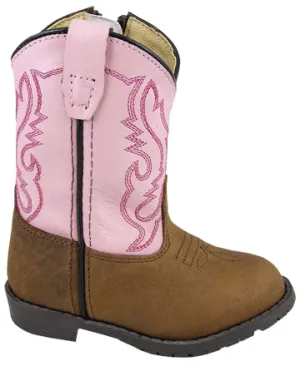 Girls Hopalong Brown Distress/Pink Boot