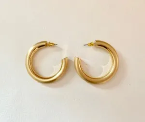 Gold Tube Hoop Earrings