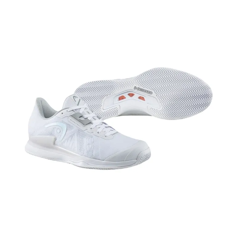 Head Sprint Pro 3.5 Clay Women Padel Shoes (White/Iridescent)