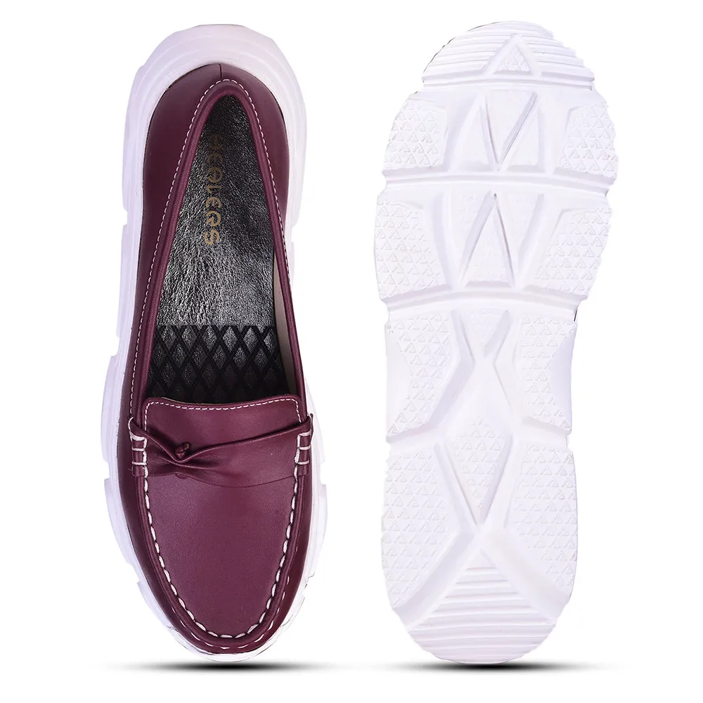 Healers Casual Maroon Loafers For Women C275-01 By Liberty