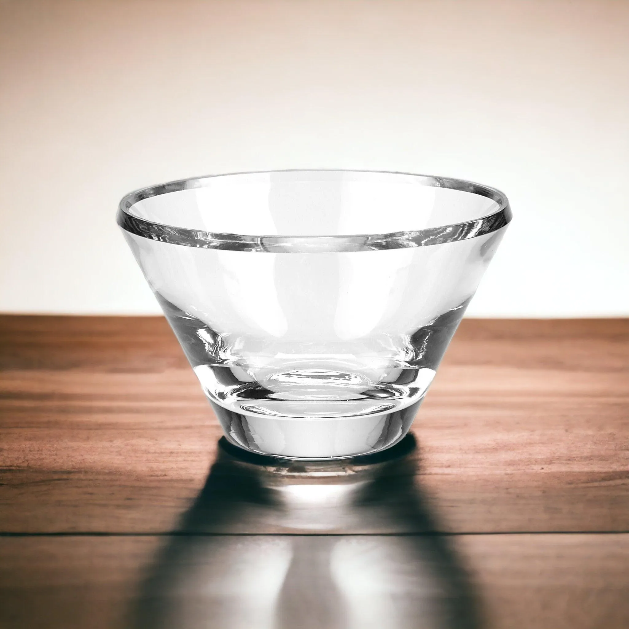 Heavy Clear Crystal 8-inch Trillian Beveled Bowl