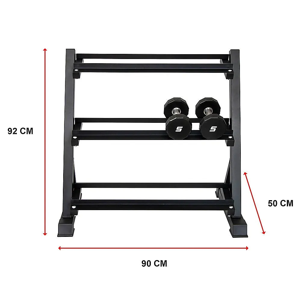 Heavy-Duty 3-Tier Dumbbell Rack, 300kg Capacity, Home Gym