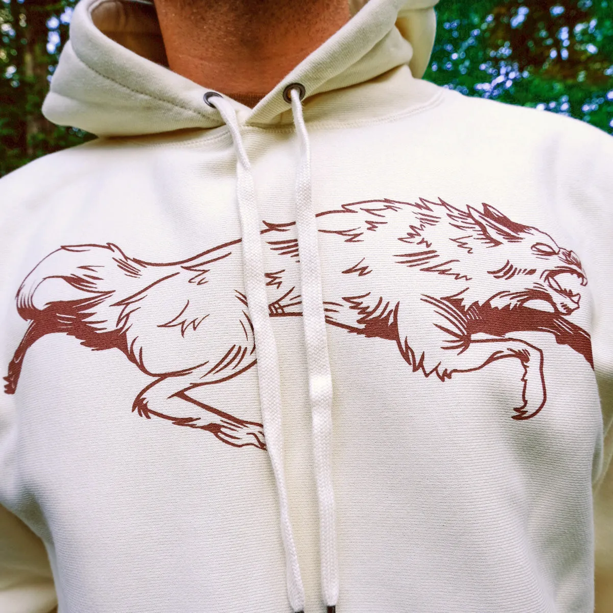 HEAVY DUTY WOLF HOODY - IVORY