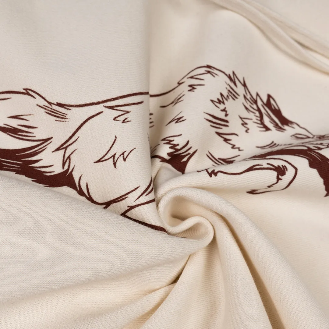 HEAVY DUTY WOLF HOODY - IVORY