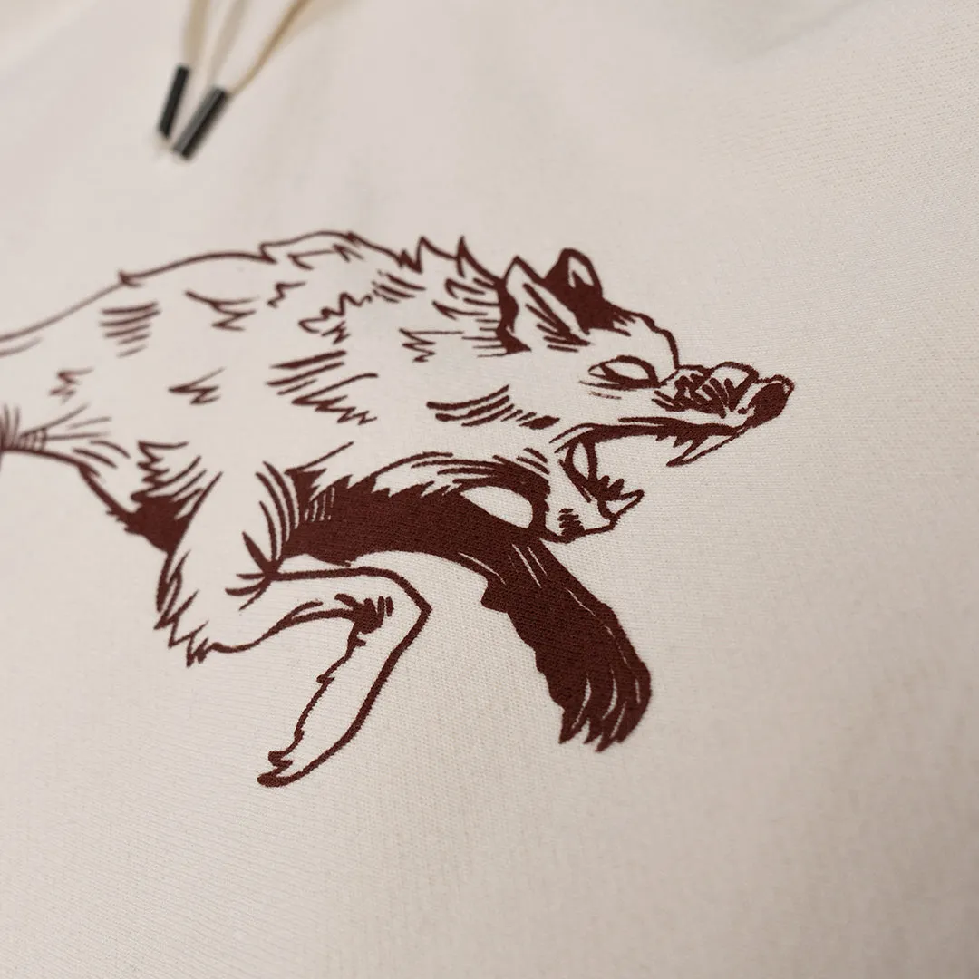 HEAVY DUTY WOLF HOODY - IVORY