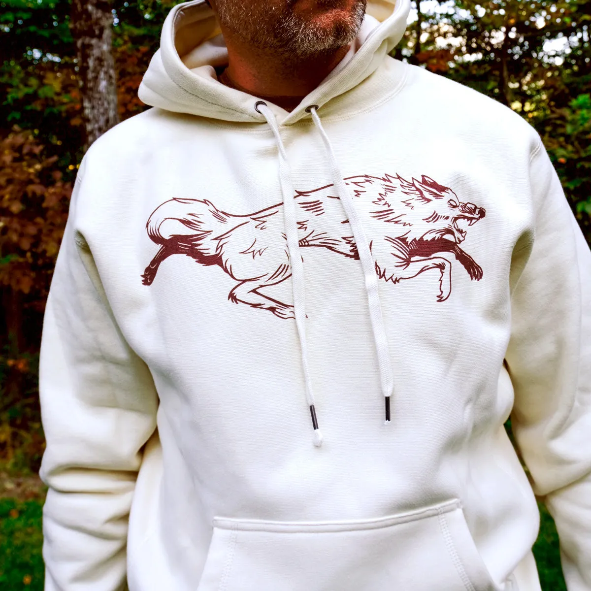 HEAVY DUTY WOLF HOODY - IVORY