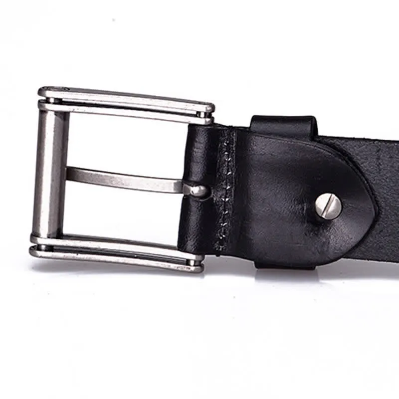 Heavy Metal Rivet Skull Cross Pattern Leather Belt