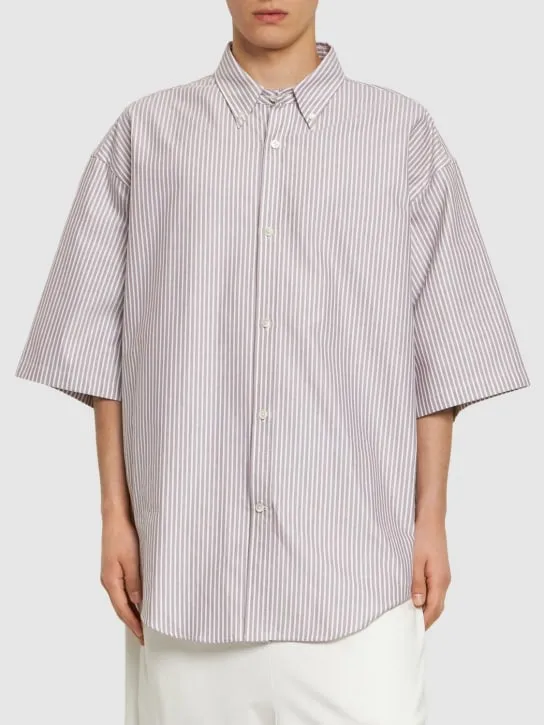 Hed Mayner   Pinstriped heavy cotton shirt 