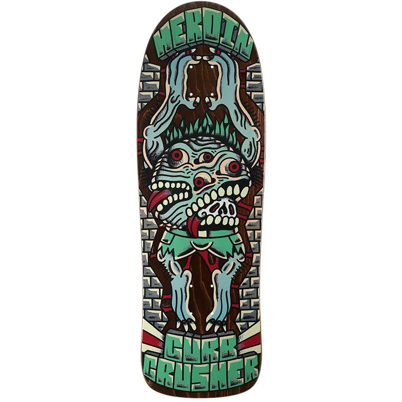 Heroin 10.25" Brown Stain CURB CRUSHER x Crawe Shaped Skateboard Deck