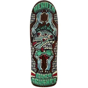 Heroin 10.25" Brown Stain CURB CRUSHER x Crawe Shaped Skateboard Deck