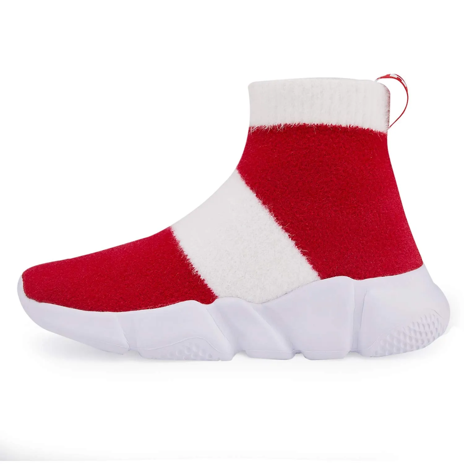 Hetios Girls Sneakers Running Shoes High-Heeled Socks Shoes Boys Athletic Sneakers Kids Sock Shoes (Toddler/Little Kid/Big Kid), 055-red, 5 Big Kid