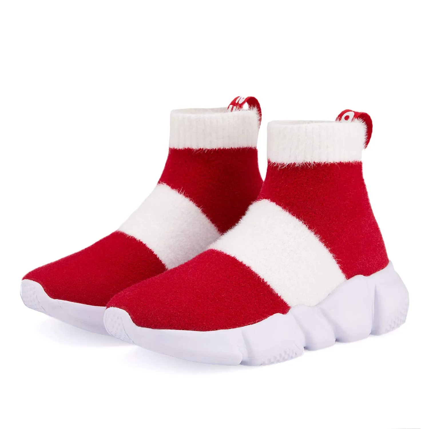 Hetios Girls Sneakers Running Shoes High-Heeled Socks Shoes Boys Athletic Sneakers Kids Sock Shoes (Toddler/Little Kid/Big Kid), 055-red, 5 Big Kid