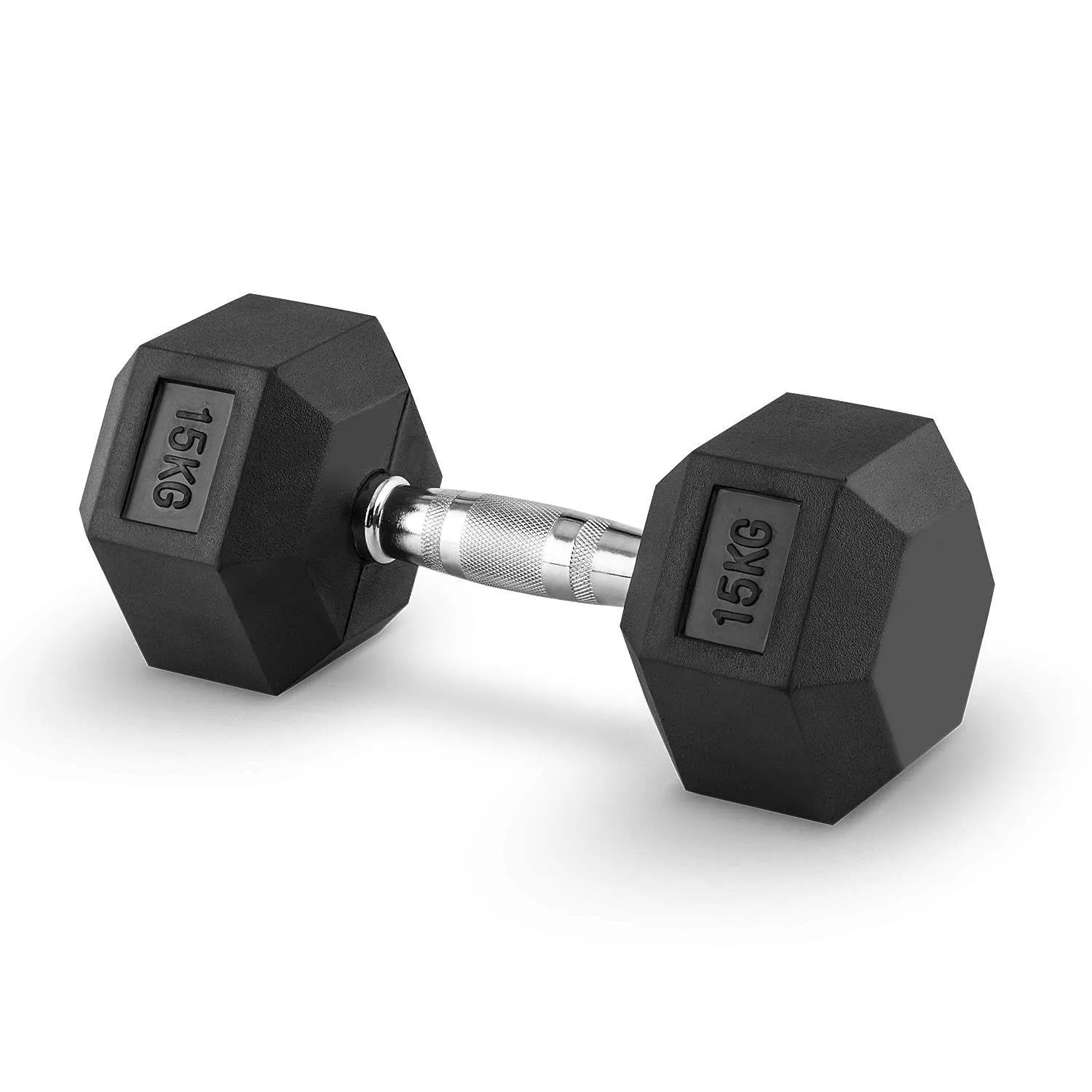 Hex Dumbbell for Home Gym use| Fitness gear |Gym Exercise| Workout Essentials | Gym Dumbbell | Dumbbell Weight for Men & Women | Home Workouts-Fitness | 15 kg dumbbell x 1 | Black