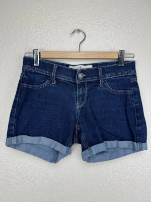 HOLLISTER Womens Denim Cuffed Bottom Jean Shorts Size 7 High Rise