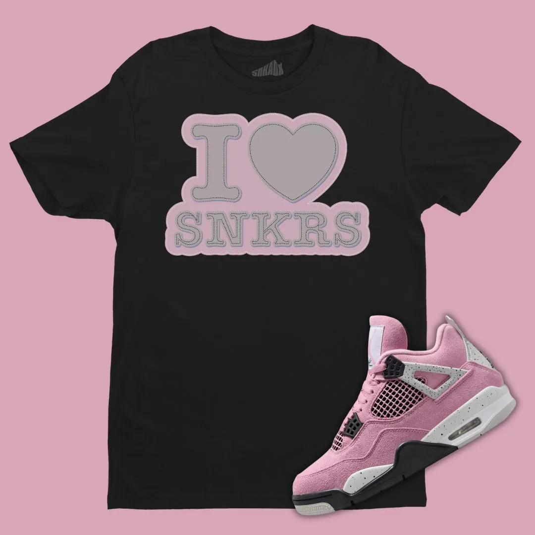 I Love Sneakers T-Shirt Matching Jordan 4 Orchid