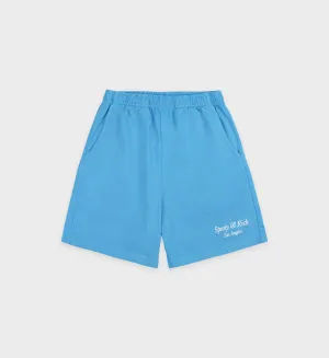 Italic Logo Gym Short - Malibu Blue/White