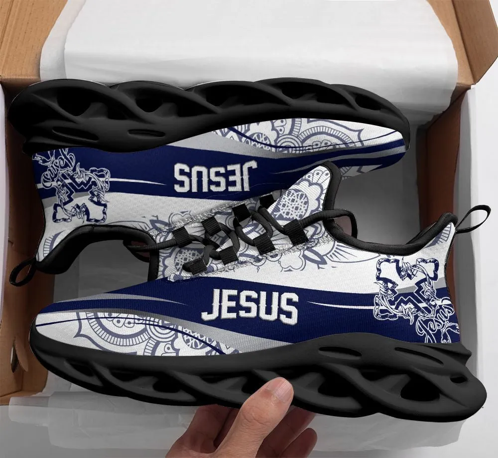 Jesus Purple Running Sneakers Max Soul Shoes - Christian Shoes For Men And Women