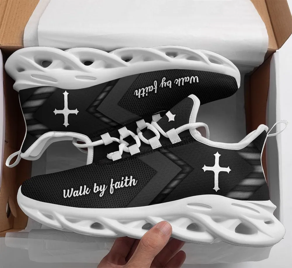 Jesus White Black Running Sneakers 2 Max Soul Shoes - Christian Shoes For Men And Women