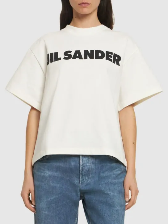 Jil Sander   Logo printed heavy cotton jersey t-shirt 