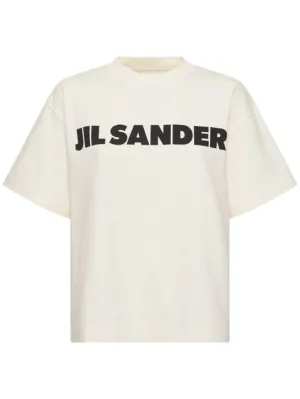 Jil Sander   Logo printed heavy cotton jersey t-shirt 