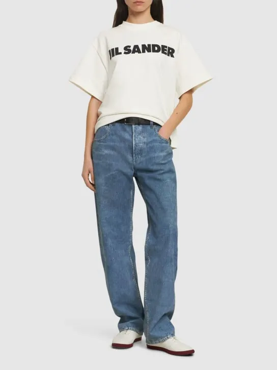 Jil Sander   Logo printed heavy cotton jersey t-shirt 