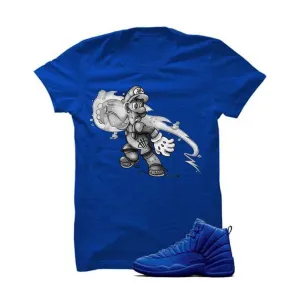 Jordan 12 Blue Suede Royal Blue T Shirt (Luigi Ball)