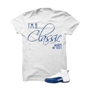 Jordan 12 French Blue White T Shirt (Classic Man)