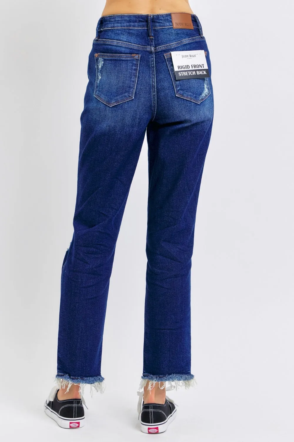 Judy Blue High Waist Rigid Magic Heavy Destroy Straight Jeans [Online Exclusive]