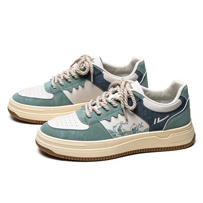 Kanagawa Big Wave Print Sneakers