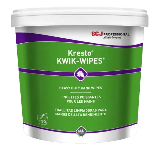 Kresto KWIK-Wipes, Heavy Duty Hand Wipes, 130 Ct Tub