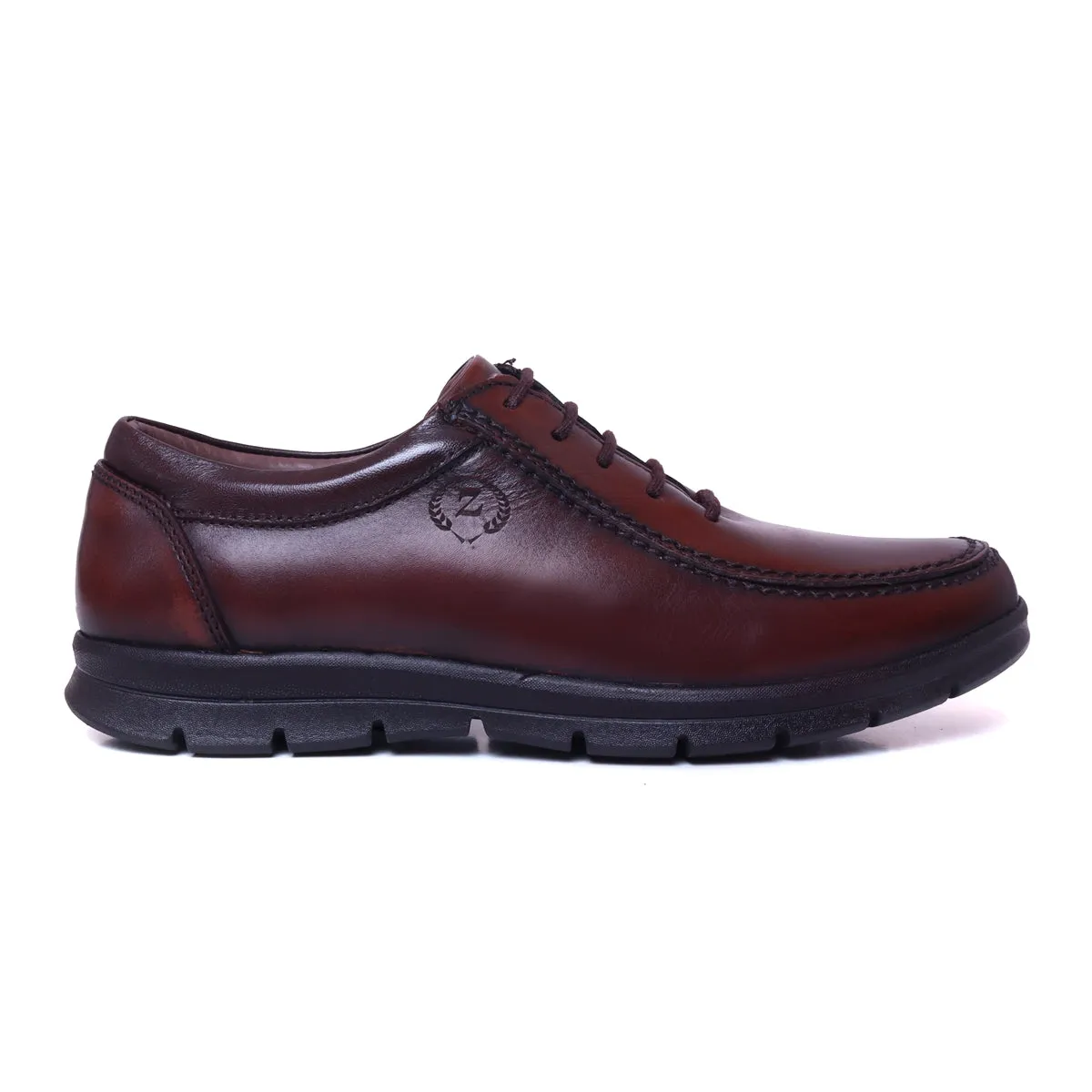 Lace Up Brown Leather Shoes for Men – L - 55