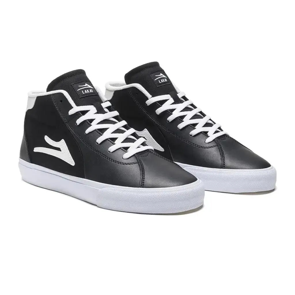 Lakai Flaco 2 Mid Skate Shoe - Black / White Leather