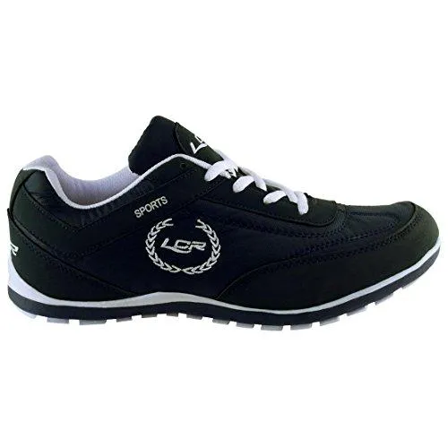 Lancer Men's Black and White Mesh Running Shoes - 7 UK (PERTH BLACK WHITE-41)