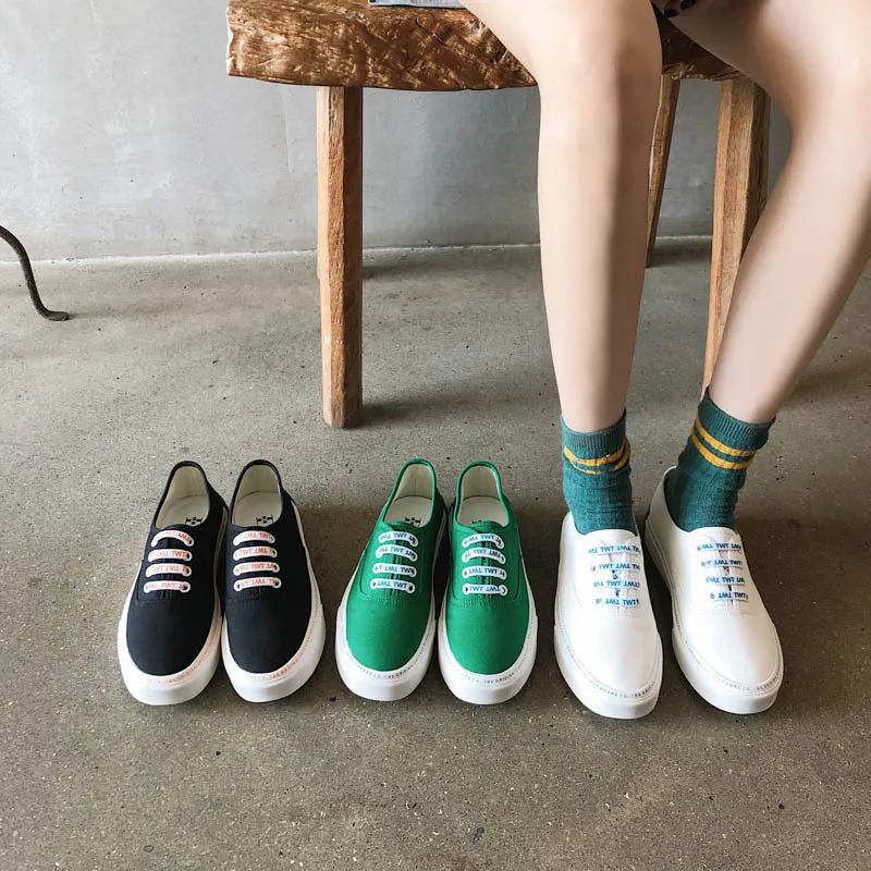 Letter casual canvas shoes women