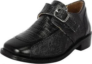 LIBERTYZENO Boys Genuine Leather Uniform School Shoes Martin Black